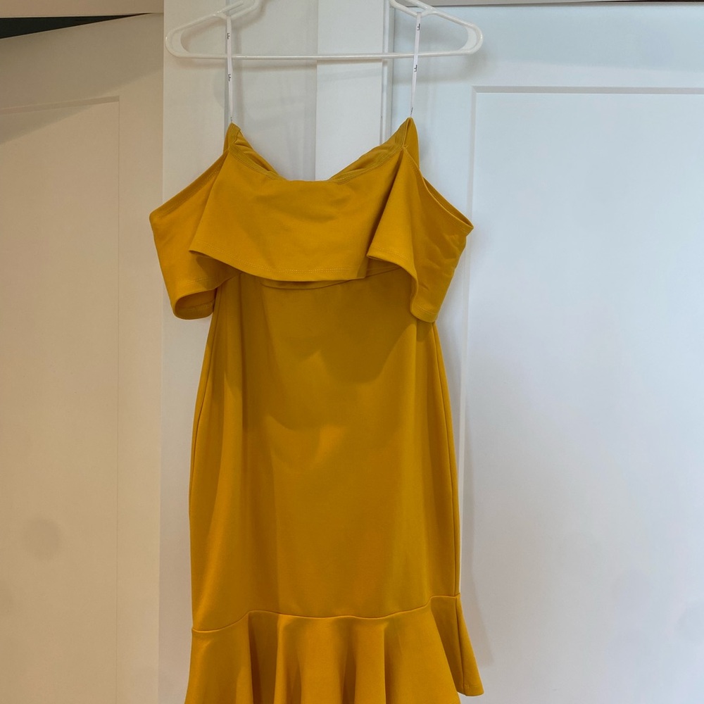 Mustard Off-Shoulder Dress